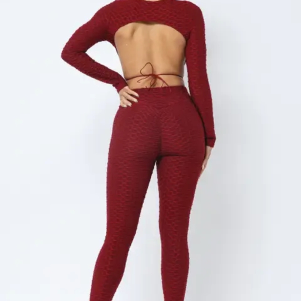 Elegant Red Backless Jumpsuit